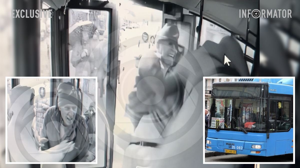 У Дніпрі агресивний пасажир побився з водієм автобуса №88: відео моменту