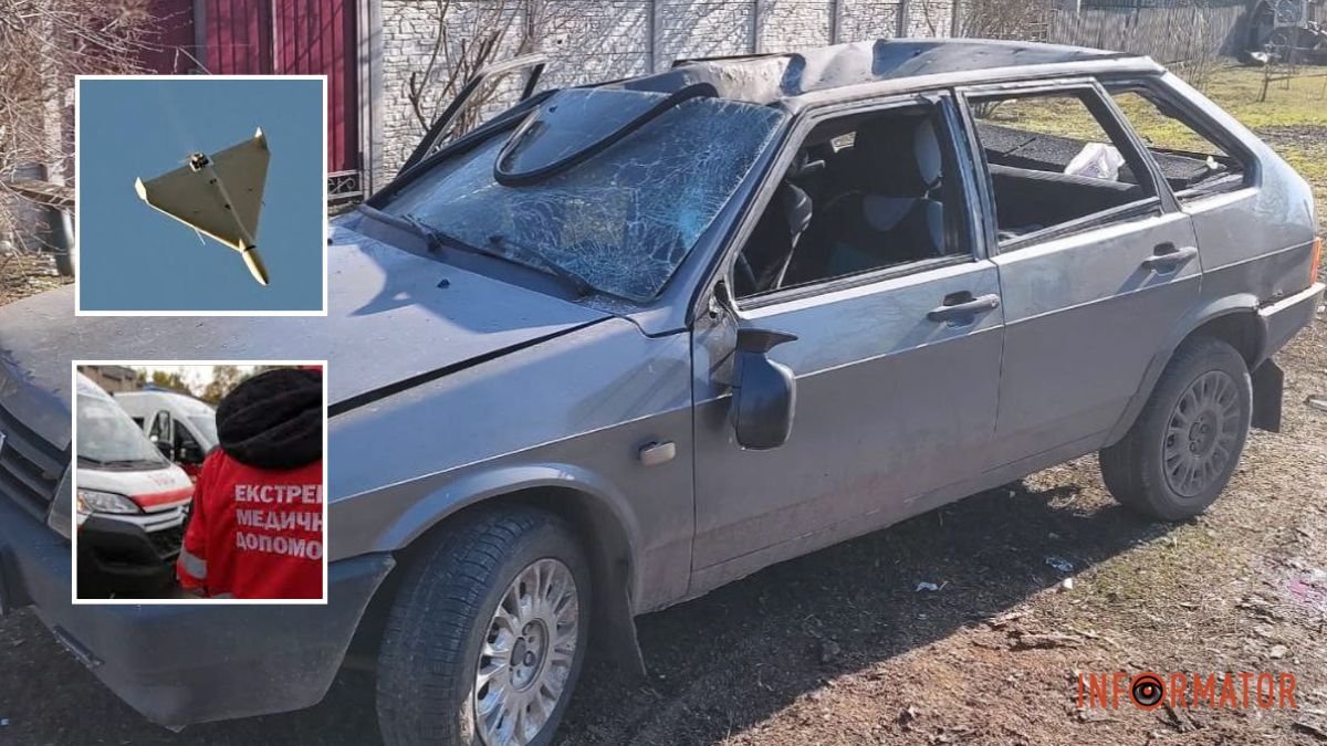 Двоє людей у важкому стані: у Дніпропетровській області ворожий безпілотник влучив в авто