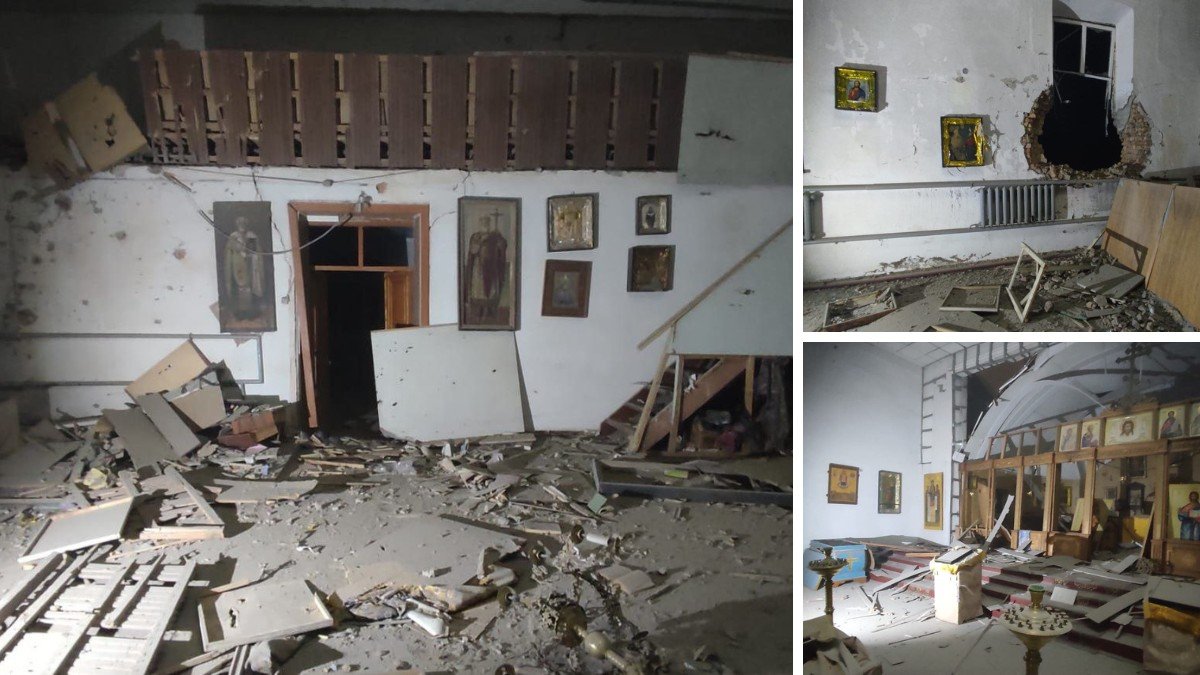 Повреждена церковь: войска рф трижды за ночь обстреляли Никопольский район