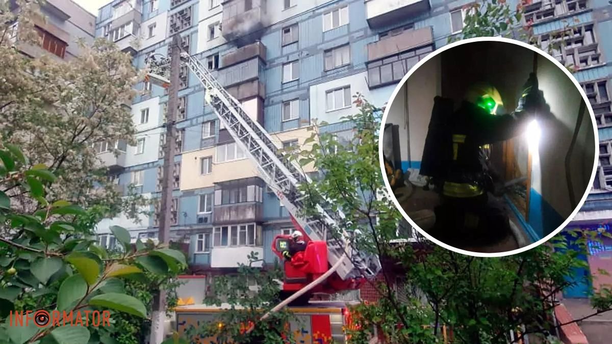 В Днепре на Космонавтов в многоэтажке загорелась квартира: спасатели с балкона 6 этажа эвакуировали мужчину