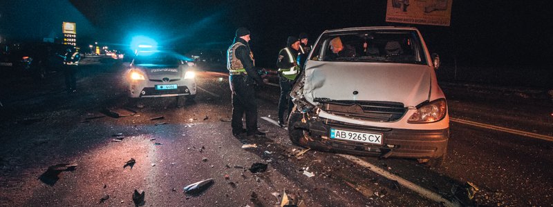 На въезде в Борисполь из Киева пьяный водитель устроил ДТП из четырех машин