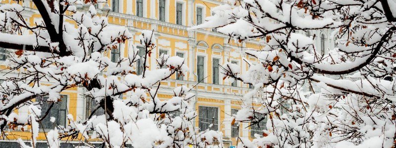 В Киев на несколько часов вернулась зима: как выглядит сказочная столица под хлопьями снега