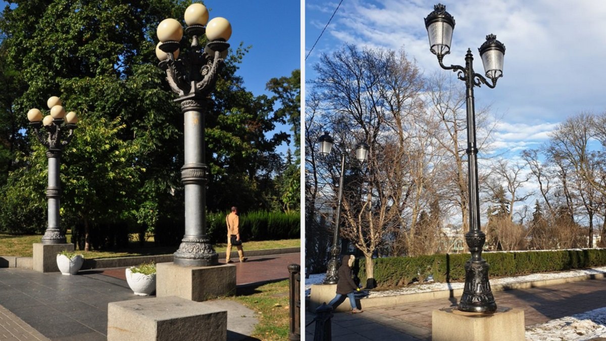 Почему в Мариинском парке вместо старинных фонарей появились новые "в стиле из Эпицентра"