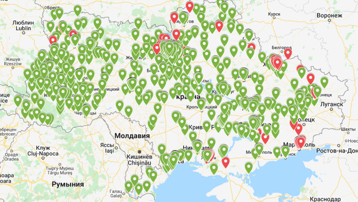 Как найти ближайшие магазины, аптеки, АЗС, укрытия в Киеве и других городах