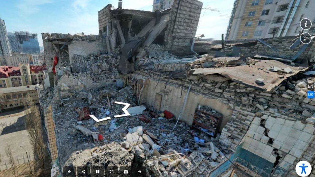 В Киеве появились 3D-туры по разрушенным и поврежденным обстрелами зданиям