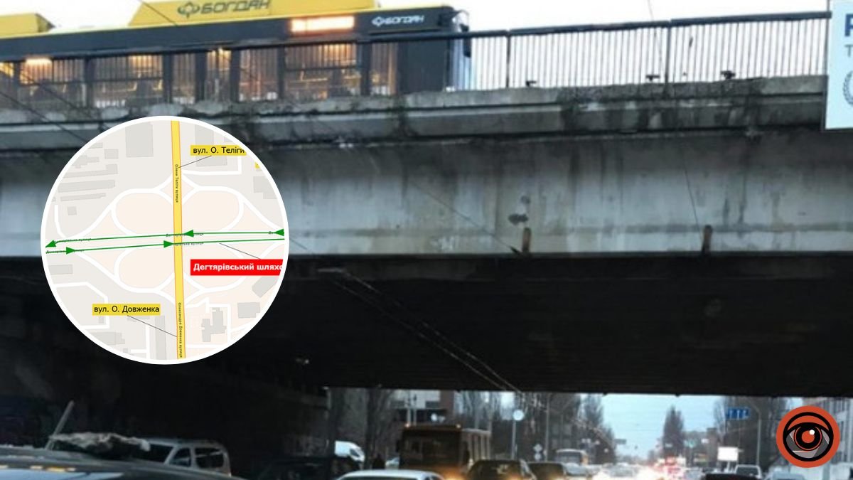 У Києві на Дегтярівському шляхопроводі ввели нову схему руху