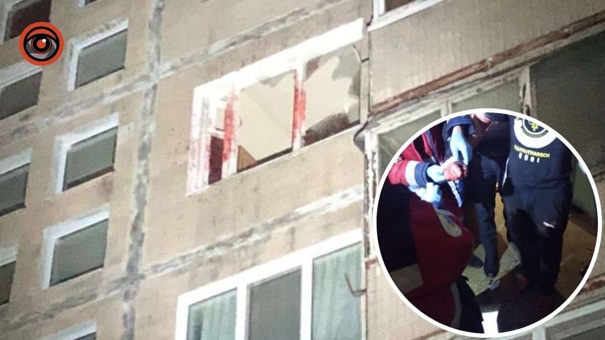 У Києві чоловік руками розбив вікно квартири і намагався покінчити життя самогубством