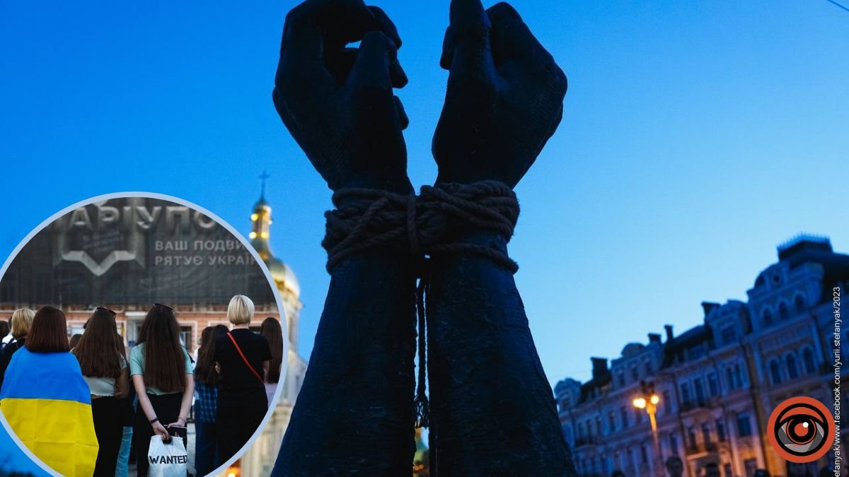 У Києві на Софійській площі встановили скульптуру на честь українських військовополонених з «Азовсталі»