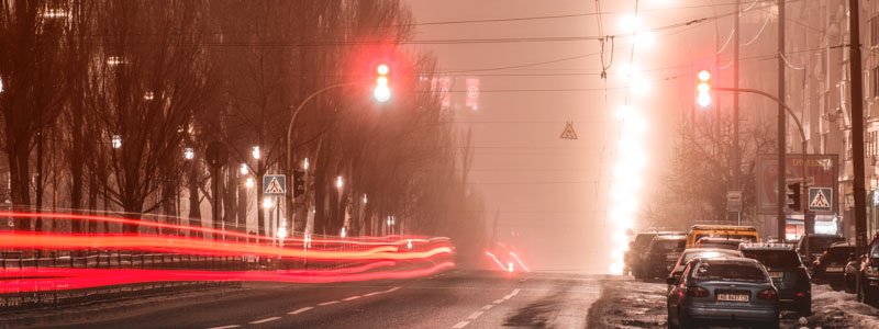 Туман на улицах Киева: как выглядит центр города ночью