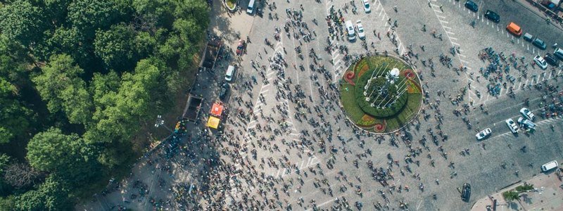 Велодень в Киеве: фото и видео с высоты