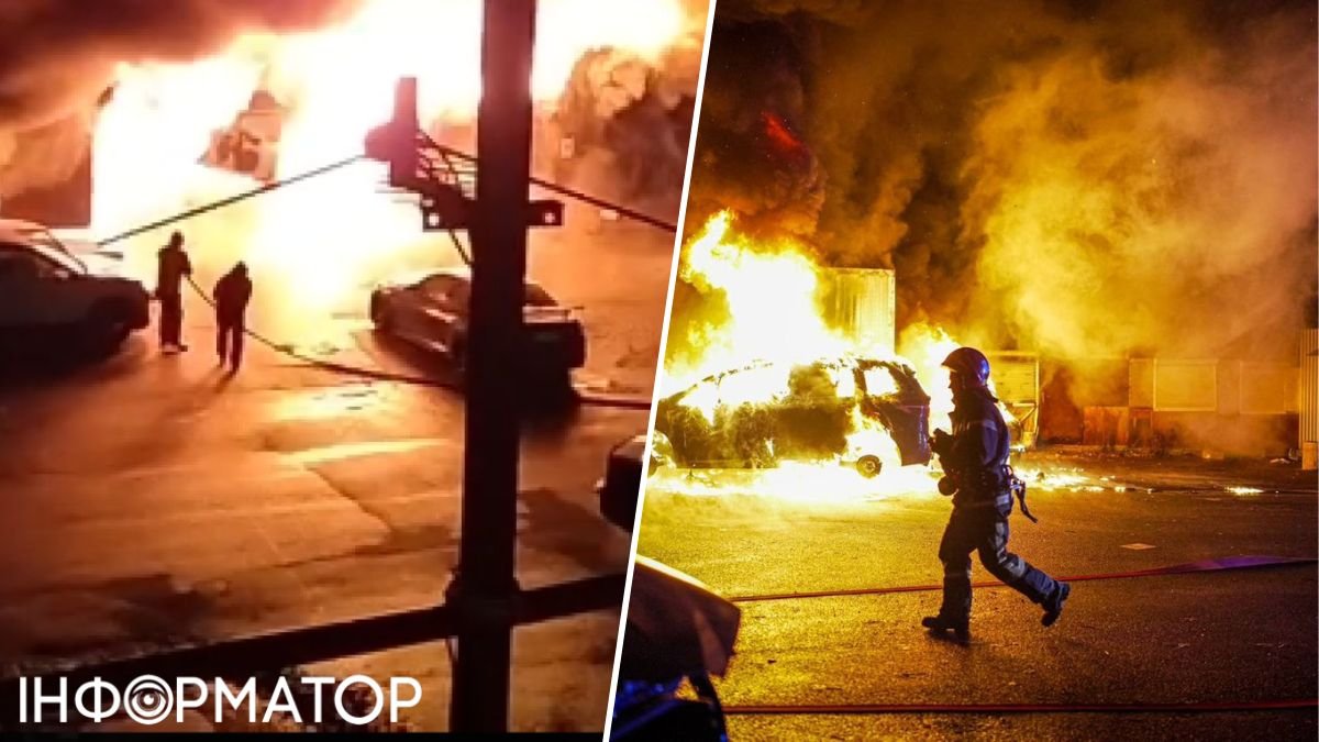 Пожар на СТО в Киеве