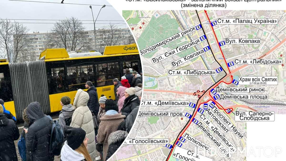 В Голосіївському районі змінюють маршрути тимчасового автобуса №2-М та тролейбусу №12 - схеми руху