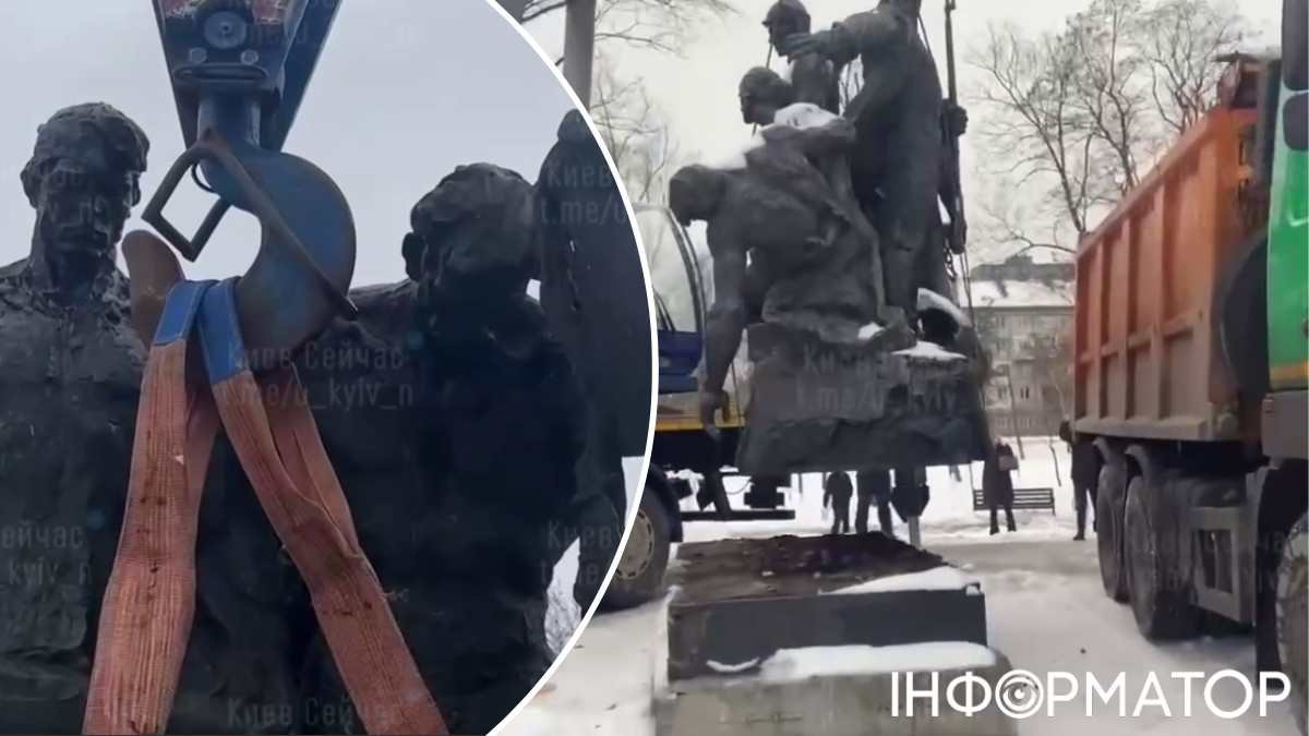 Демонтаж памятника советского времени