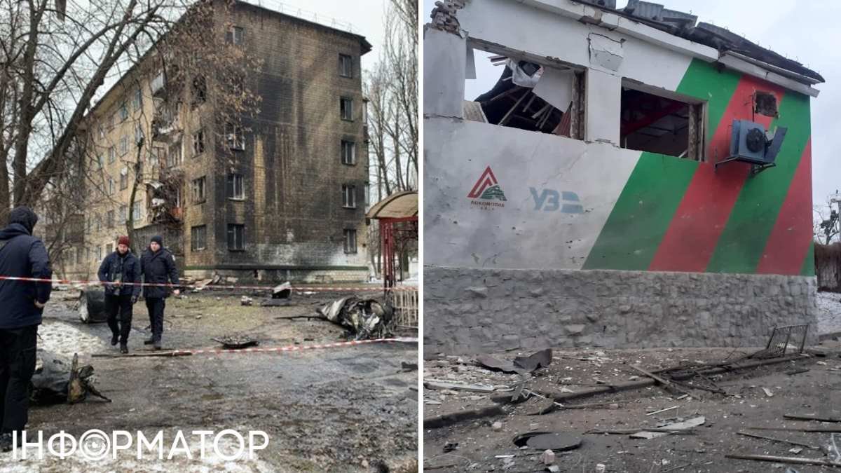 Последствия ракетной атаки на Киев 23 января
