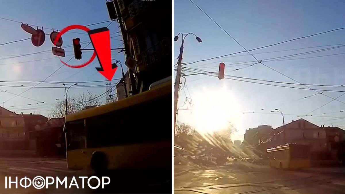 В Киеве полиция поймала водителя автобуса, проехавшего перекресток на запрещающий сигнал светофора: как его наказали
