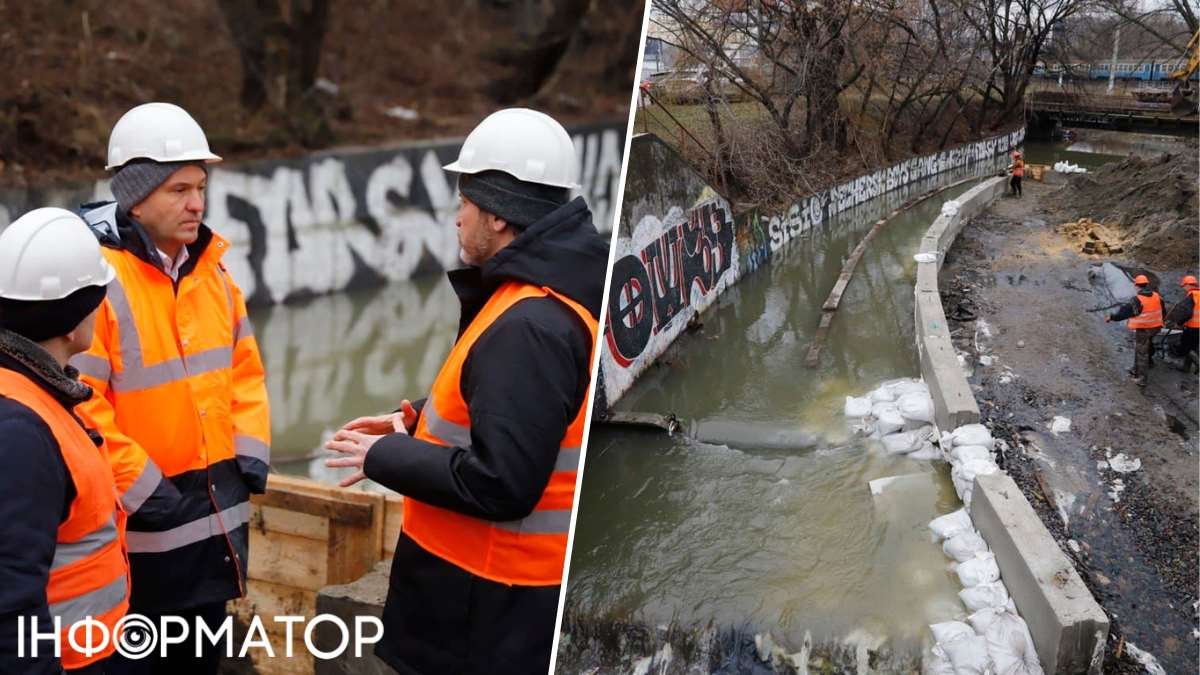 Проведение восстановительных работ на гидротехнических сооружениях в Киеве