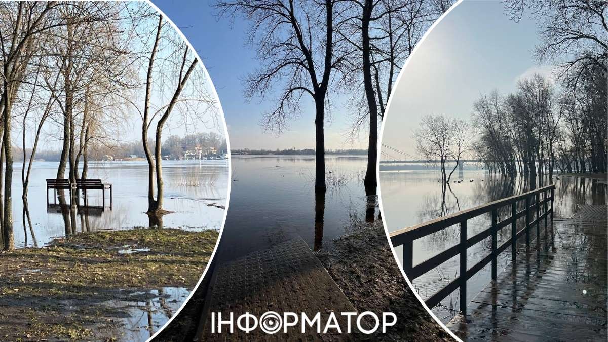 У парку Наталка затоплено паркові алеї, лавочки та велодоріжки: у Київ прийшла висока вода