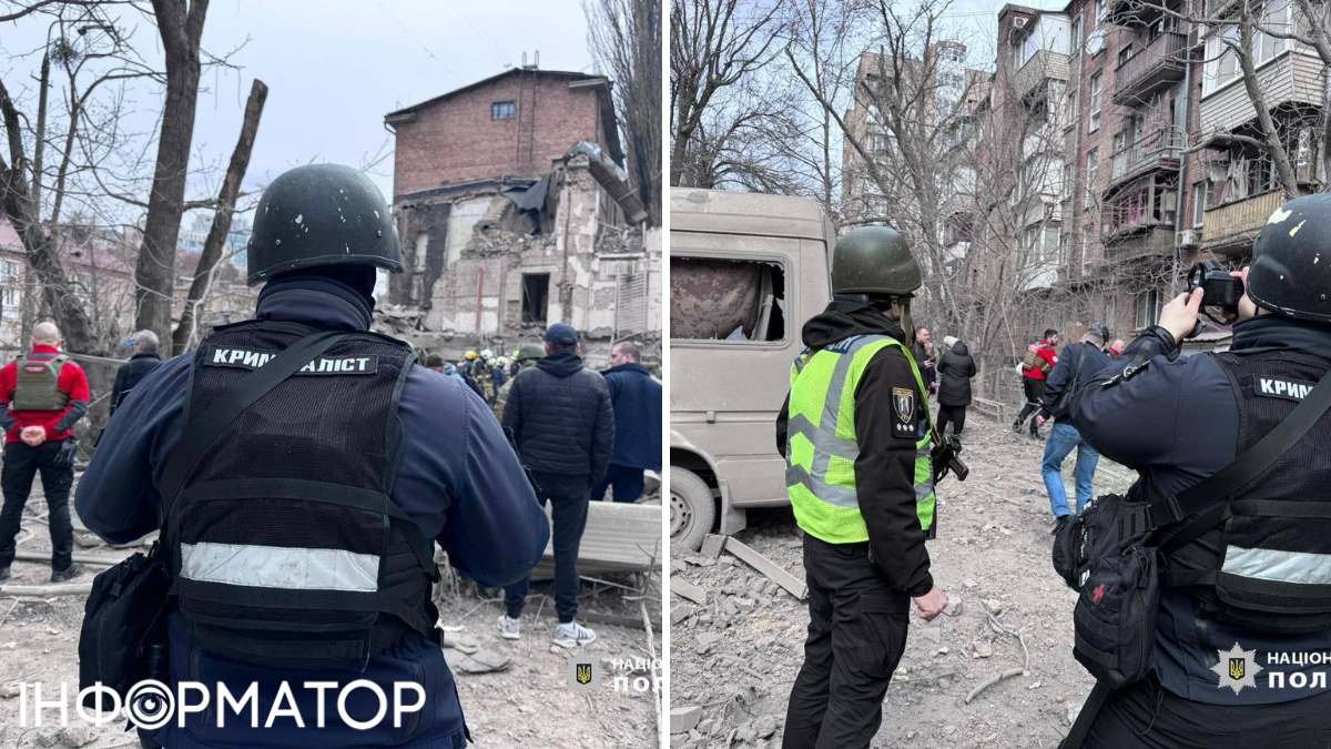 Последствия ракетного удара по Киеву 25 марта