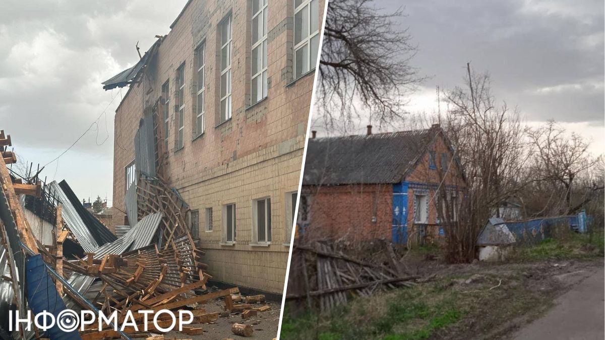 На Киевщине непогода наделала беды: сорванные крыши, поваленные деревья и разорванный флаг