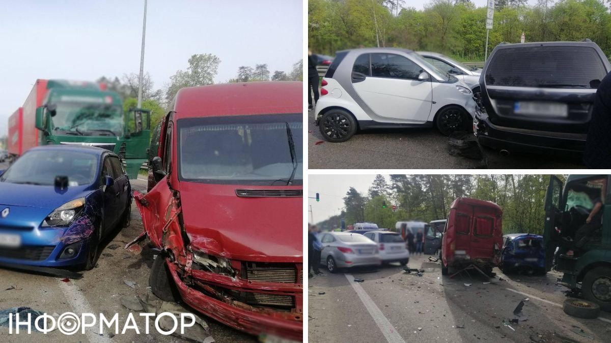 Масштабна ДТП: біля Києва зіткнулися відразу шість автомобілів, є постраждалі