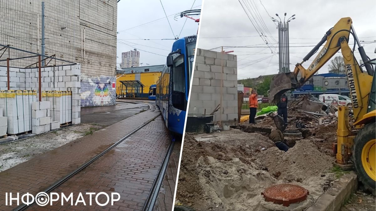 З генделика – під трамвай: у Києві помітили будівництво на Старовокзальній