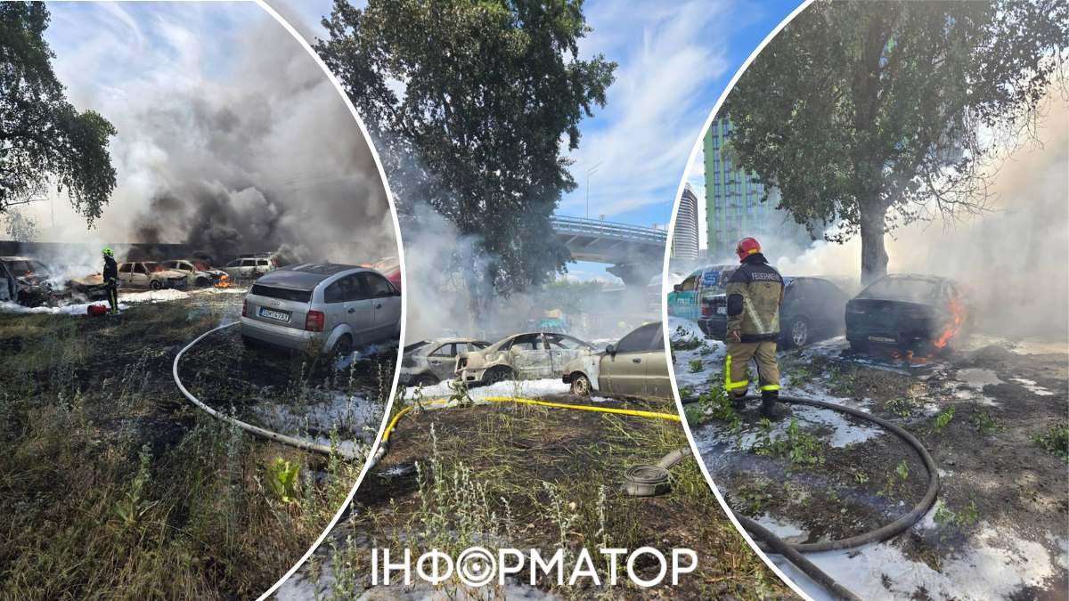 Большой пожар в Дарницком районе Киева