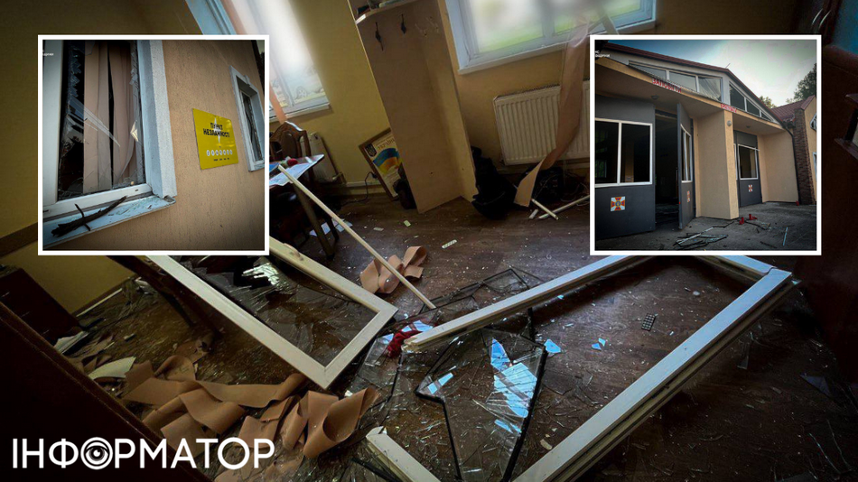 ДСНС, вибите скло, руйнування після атаки на Київ, пошкоджений будинок, пожежна частина