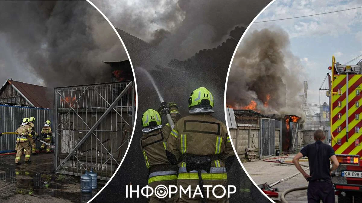 Пожар на Подоле в Киеве
