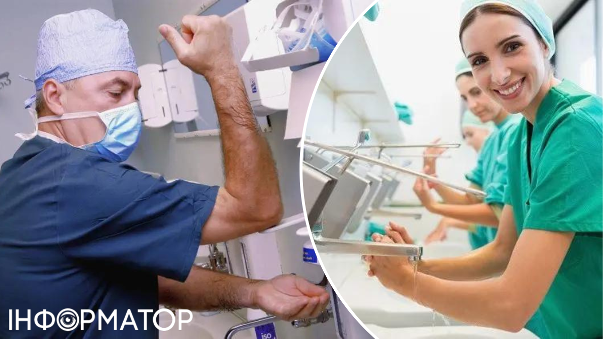 мити руки медичні працівники вода антисептик