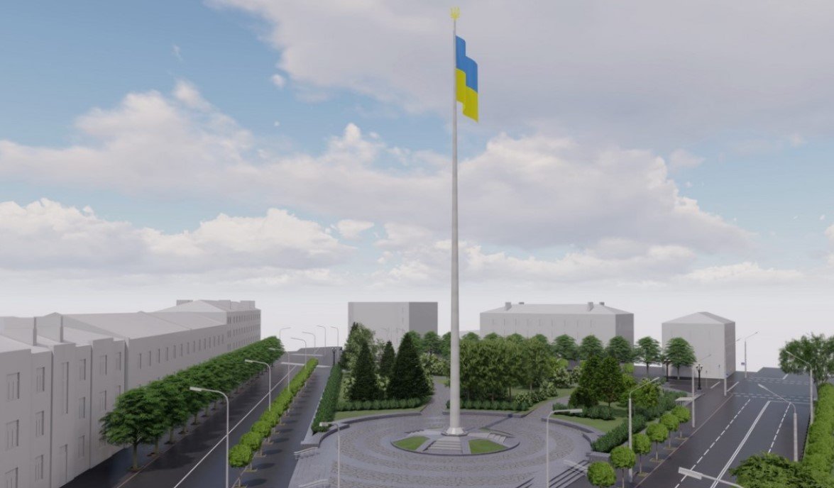 В Полтаве установят самый большой государственный флаг в области ко Дню Независимости Украины