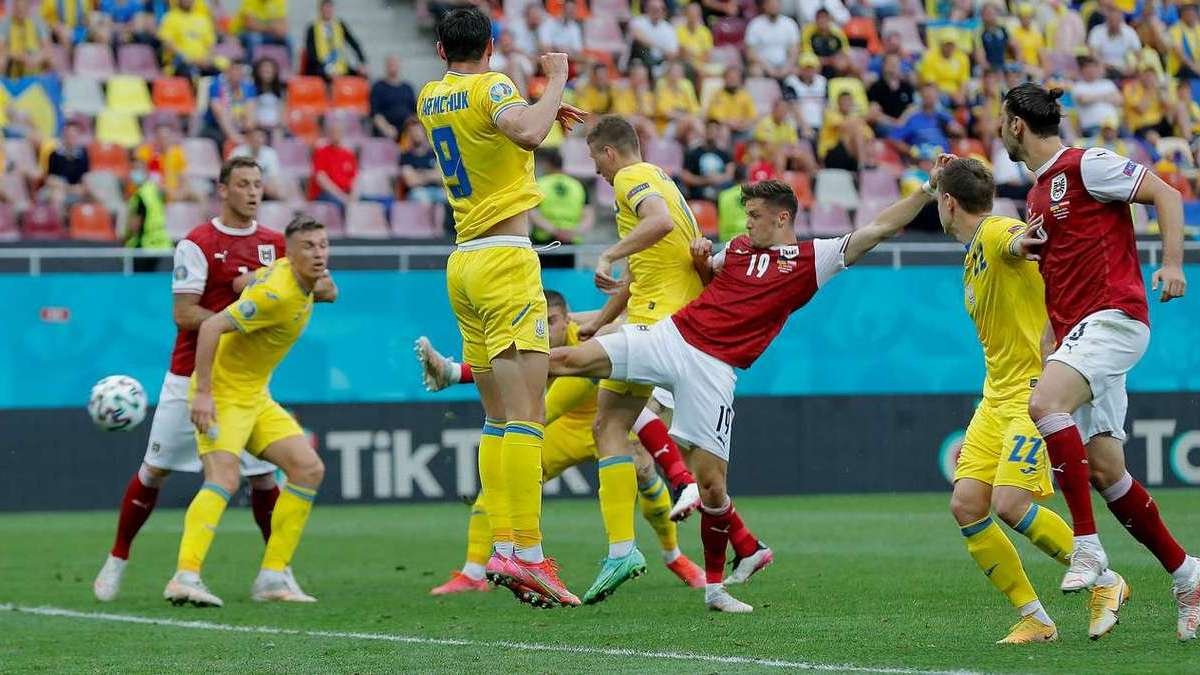 Украина в последнем матче группового этапа проиграла Австрии