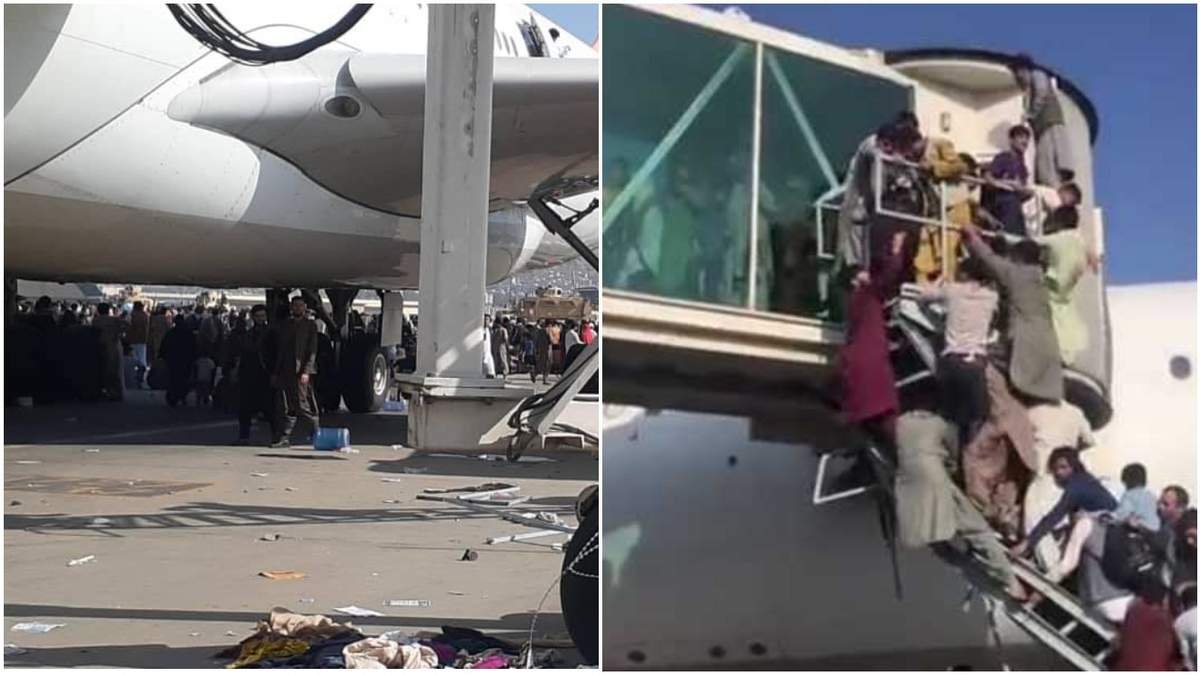 В аеропорті Кабулу люди штурмували літаки, щоб покинути Афганістан: як мінімум 5 людей вбиті