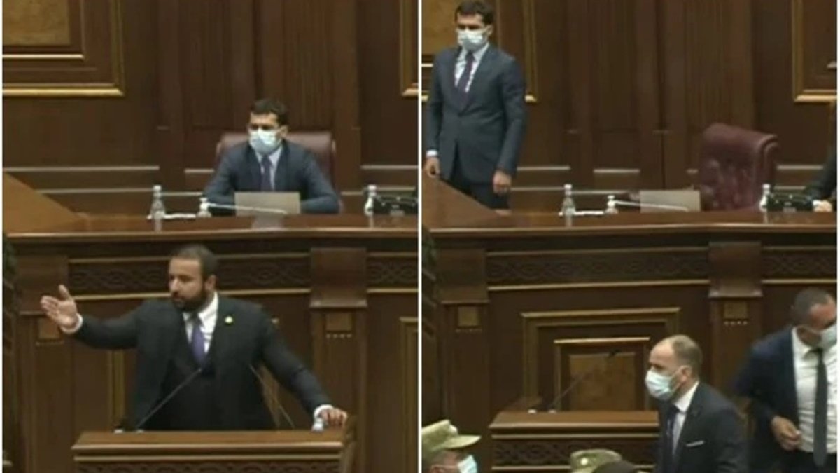 В парламенте Армении произошла потасовка между депутатами: они начали бросаться бутылками