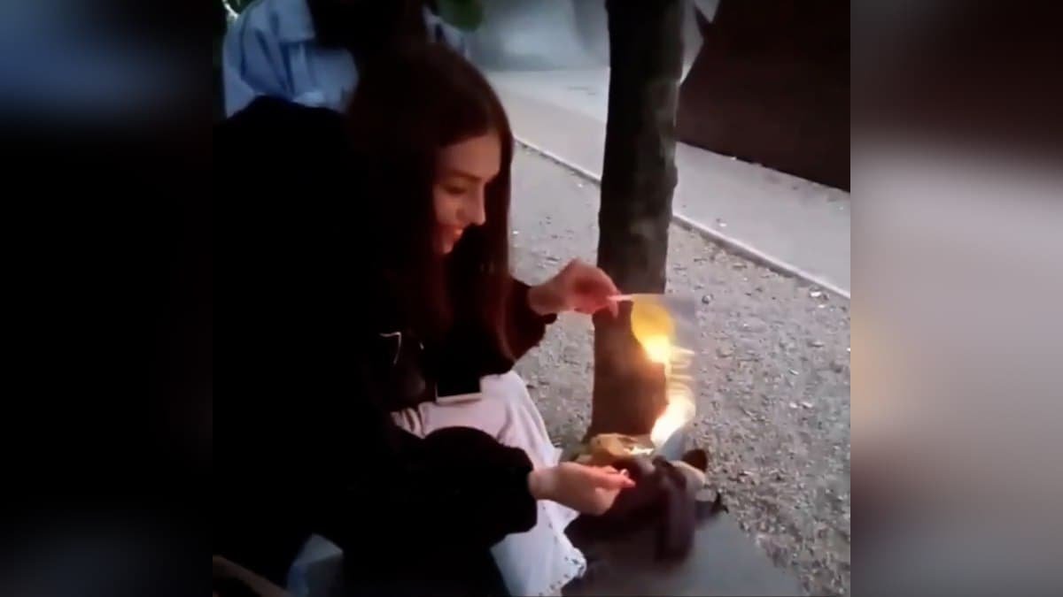 В Днепропетровской области 15-летняя девушка сожгла флаг Украины и сняла это на видео