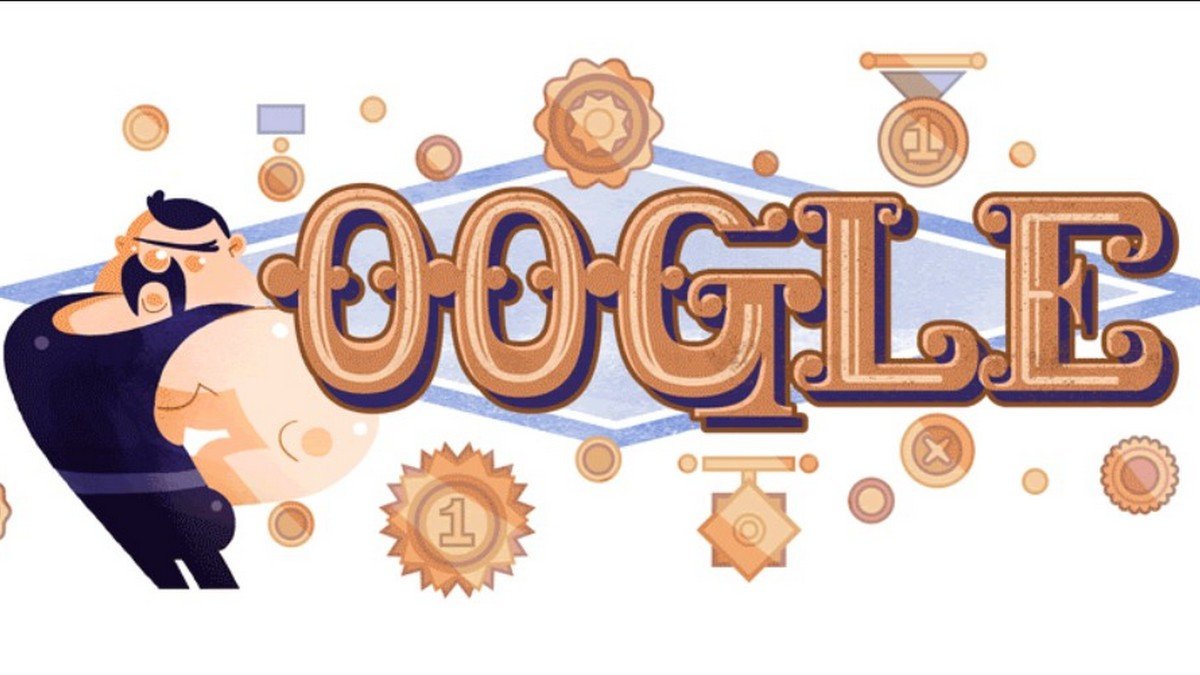 Google посвятил дудл 150-летию со Дня рождения Ивана Поддубного