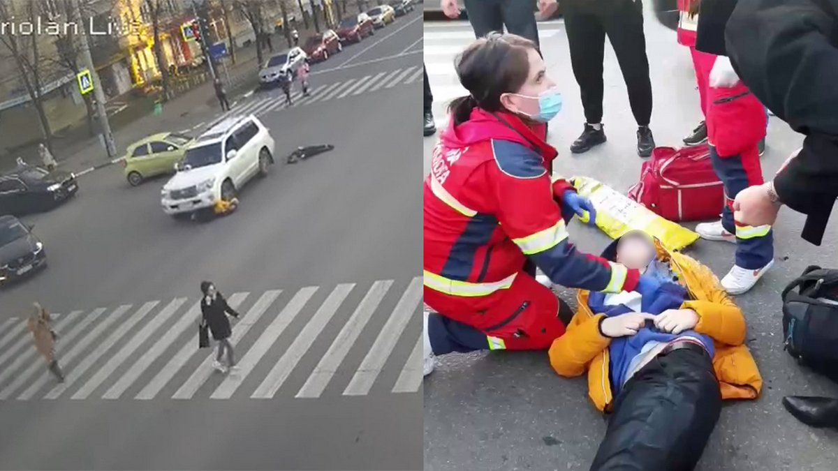 В Харькове на пешеходном переходе Land Cruiser снёс двух детей: появилось видео момента аварии