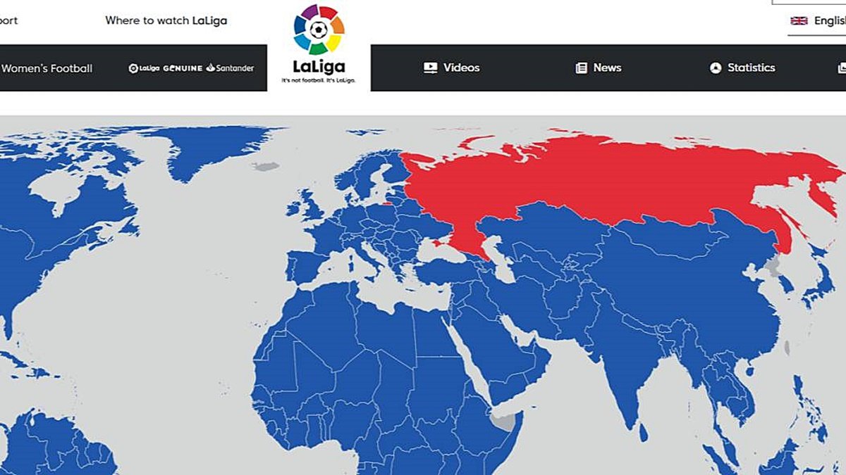 На сайті футбольної ліги Іспанії Крим «прималювали» Росії