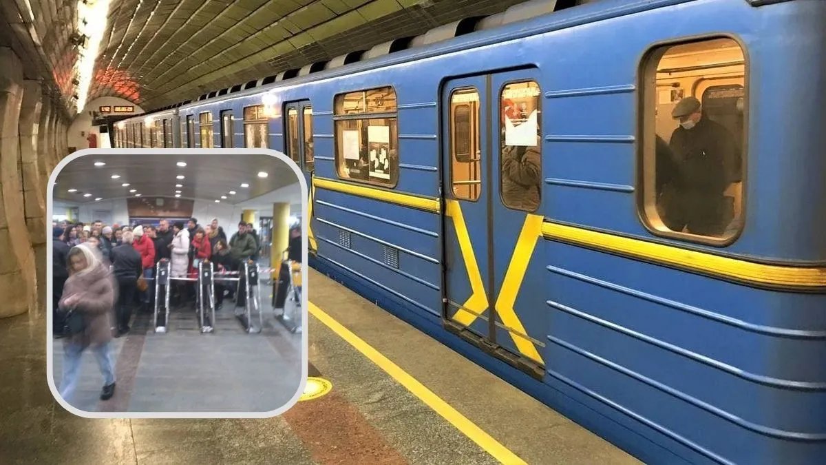 Проблемы с турникетами в киевском метро создали большие очереди