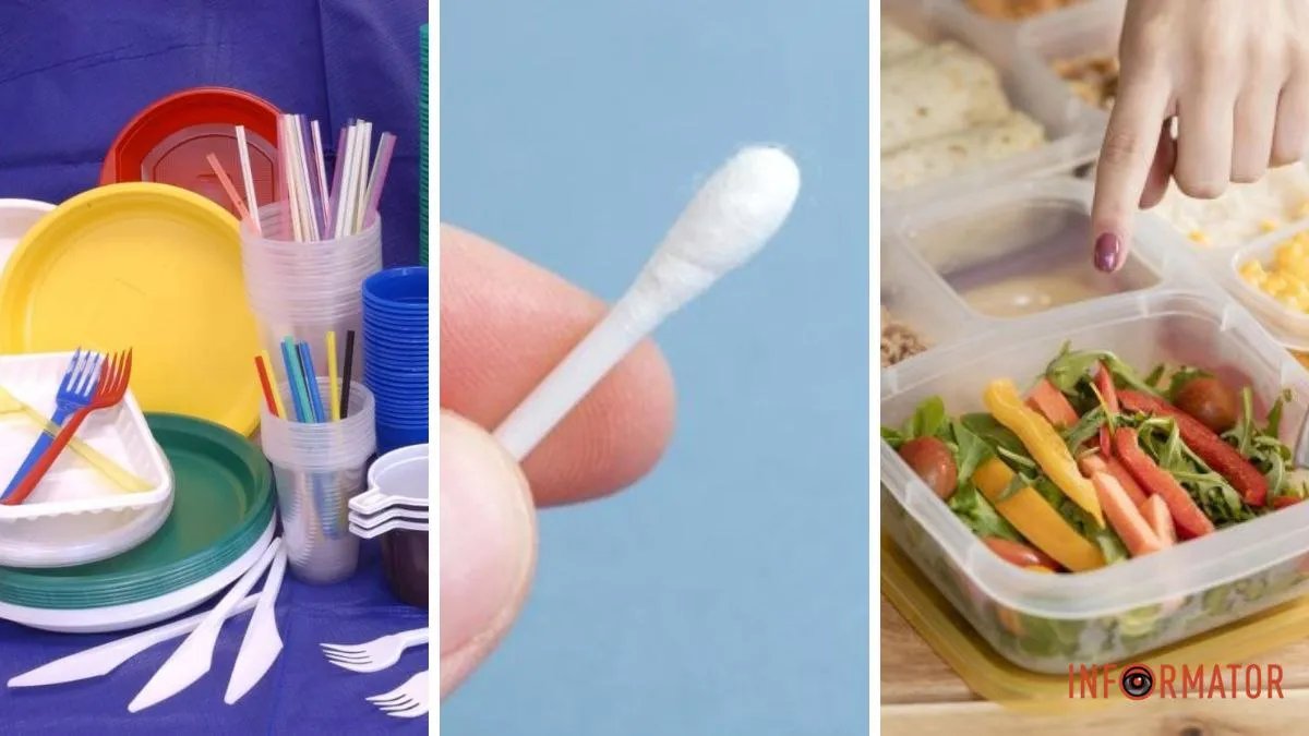 В Украине планируют запретить одноразовую пластиковую посуду, ватные палочки и контейнеры: детали