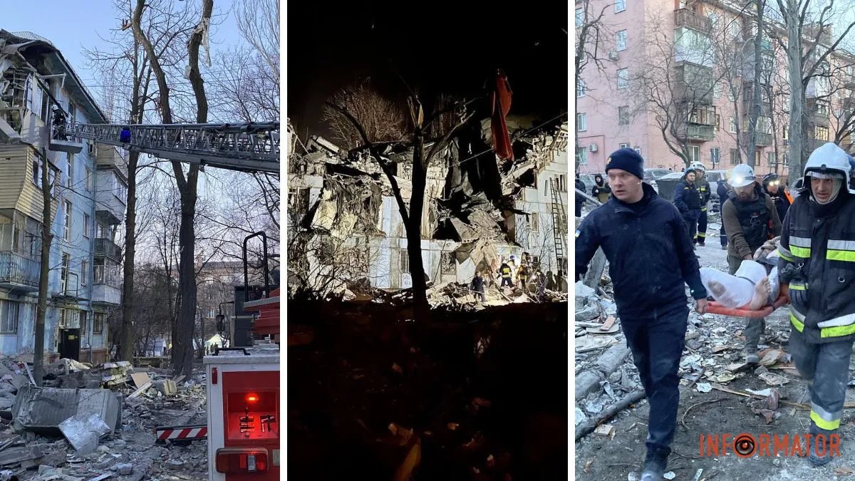 Спасатели в Запорожье продолжают разбирать завалы дома, в который попала российская ракета — есть погибшие