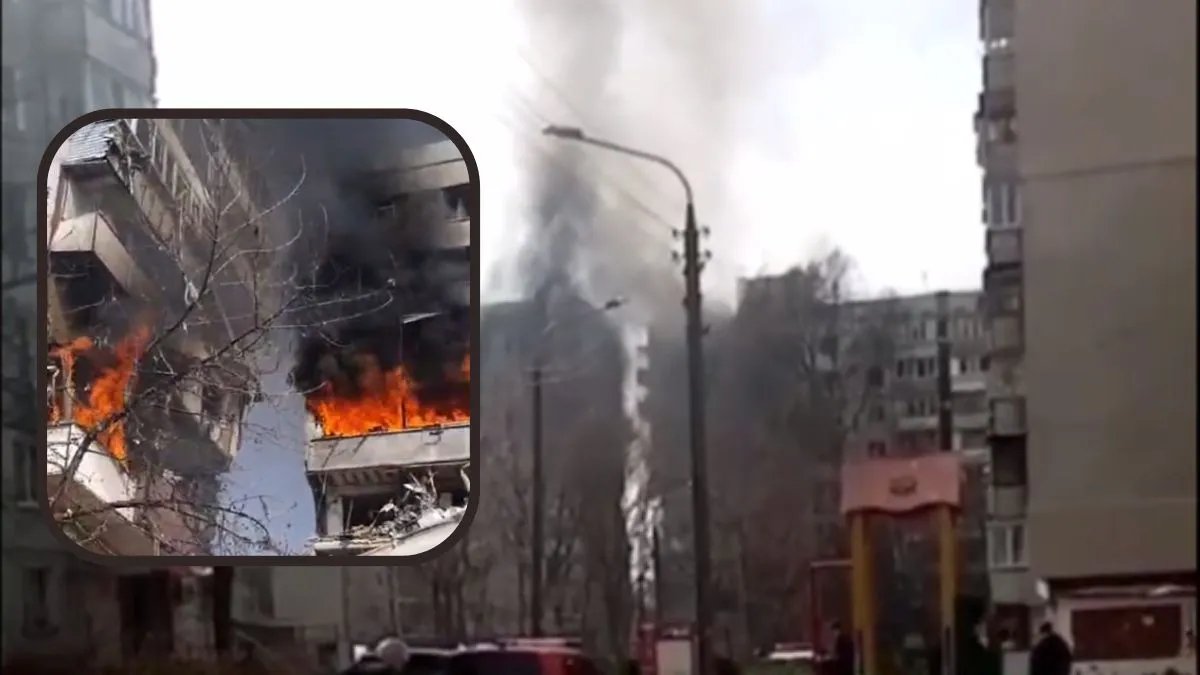 Взрыв и пожар в Запорожье