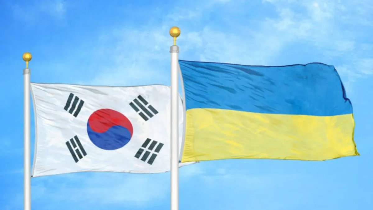 Флаги Південної Кореї та України