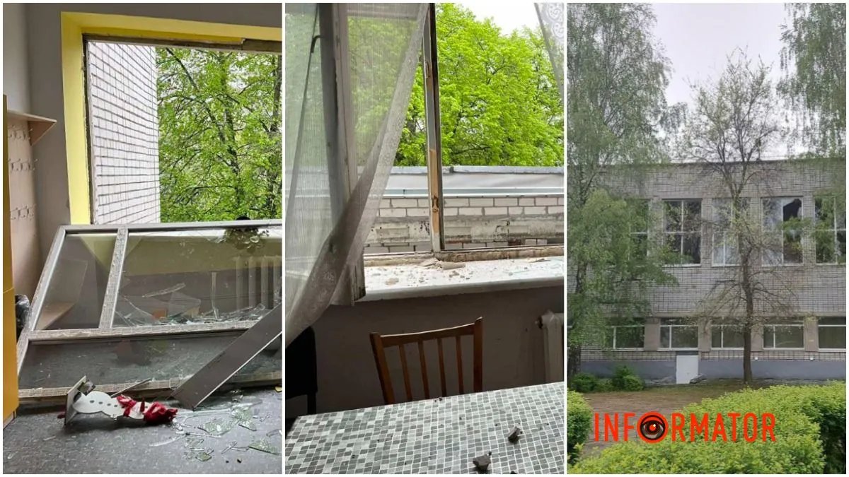 Обстрел Павлограда 30 апреля, поврежденная школа