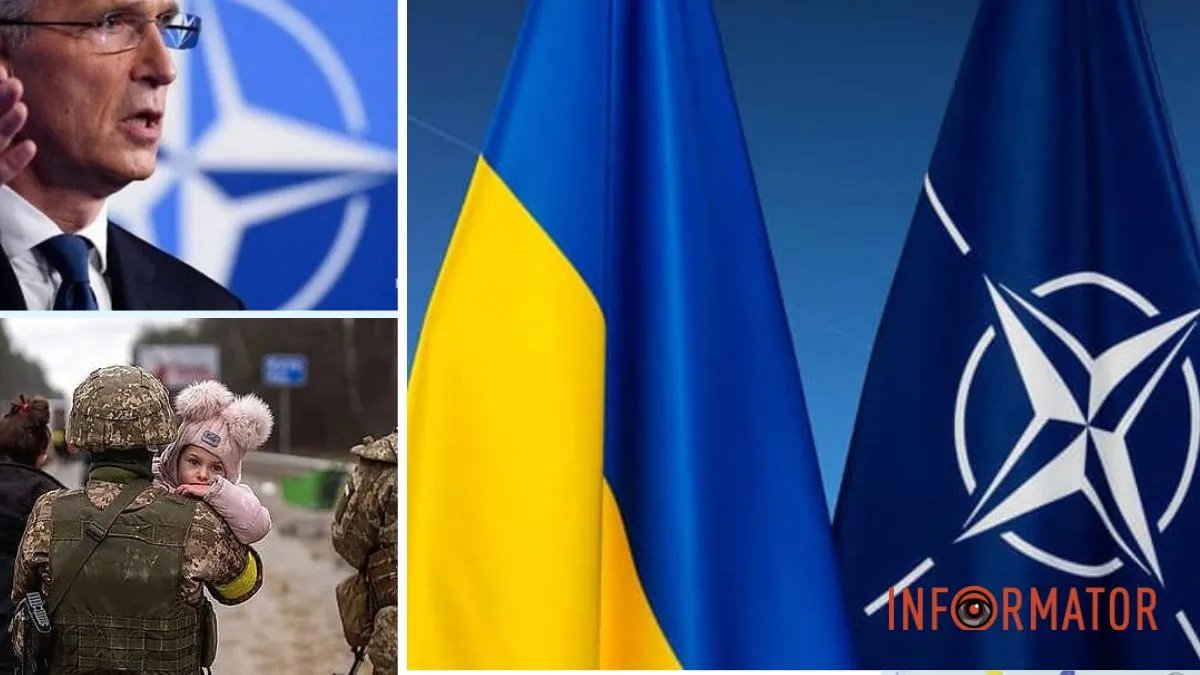 Прапора НАТО и Украины