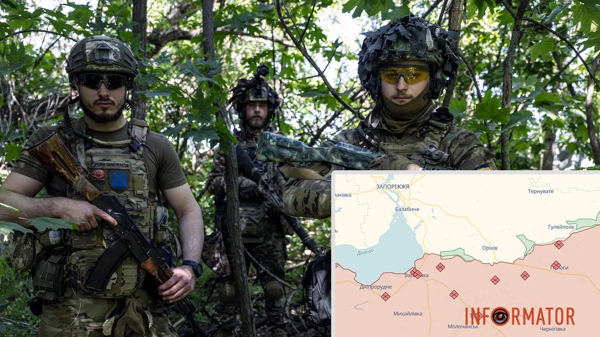 Українські військові та карта наступу