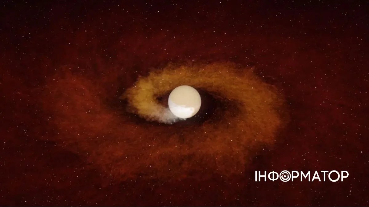 Моделювання загибелі зірки ZTF SLRN-2020, яка поглинає планету. Р. Херт/К. Міллер (Caltech, IPAC)