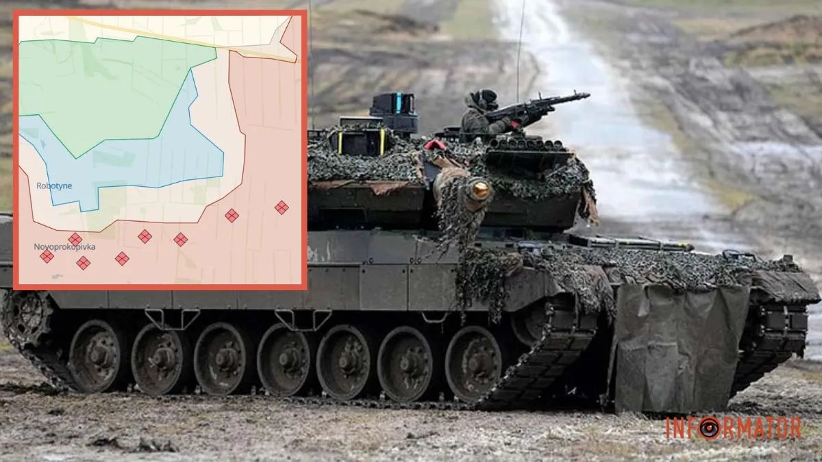 Карта бойових дій на півдні, український танк