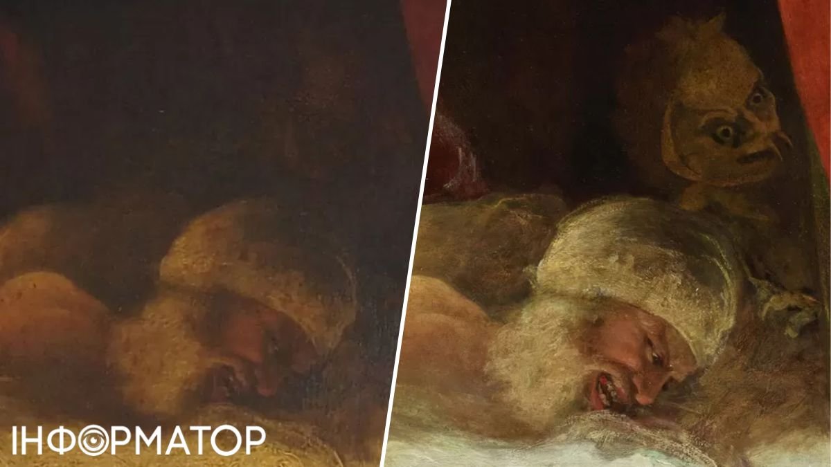 На старовинній англійській картині в Геловін з'явився лик демона - фото