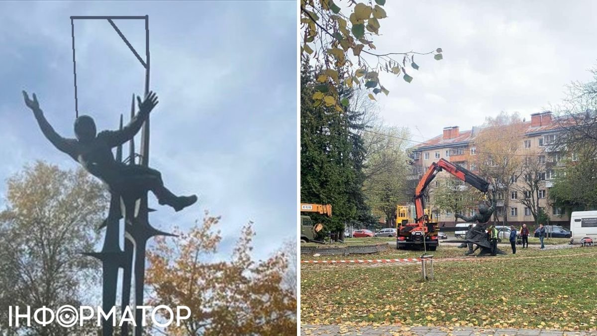 Сносят памятник Терешковой во Львове