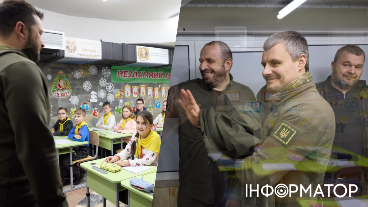 Зеленский вместе с Умеровым и Ермаком в подземной школе Харькова